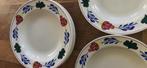 6 boerenbont diepe borden, Huis en Inrichting, Keuken | Servies, Gebruikt, Ophalen of Verzenden, Bord(en), Aardewerk