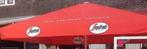 Grote Segafredo Parasol 4x4 doek moet vervangen worden, Ophalen of Verzenden, Gebruikt, 3 tot 4 meter, Stokparasol