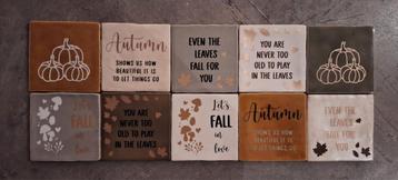 Herfst Tegeltjes met Tekst - Sfeervolle Decoratie beschikbaar voor biedingen