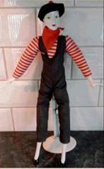 FRANSE PARIJSE CABERET CLOWN MIME PORSELEINEN BISCUS POP, Verzamelen, Poppen, Ophalen, Zo goed als nieuw, Pop