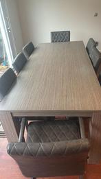 Eettafel met 8 stoelen & dressoir, Huis en Inrichting, Tafels | Eettafels, Gebruikt, 100 tot 150 cm, Ophalen of Verzenden, Vijf personen of meer
