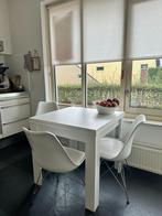 Uitschuifbare tafel wit 140/80x80, Huis en Inrichting, Tafels | Eettafels, Ophalen, 100 tot 150 cm, Vierkant, 50 tot 100 cm