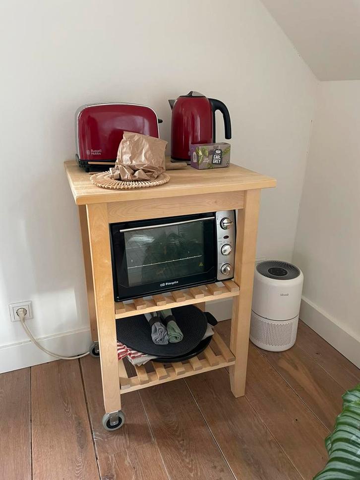 Keuken trolley, Huis en Inrichting, Tafelonderdelen, Gebruikt, Tafelblad, 50 tot 100 cm, 50 tot 100 cm, Rechthoekig, Grenenhout