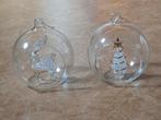 2 Glazen kerstballen - Kerstboom & Rendier, Ophalen, Zo goed als nieuw
