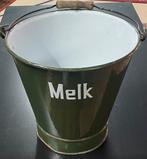 Vintage Melkemmer - Groen, Ophalen of Verzenden, Gebruikt, IJzer, Met handgreep