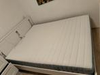 Songesand bed 160x200 met valevag matras, Huis en Inrichting, Slaapkamer | Bedden, Ophalen, Wit, Tweepersoons, Zo goed als nieuw