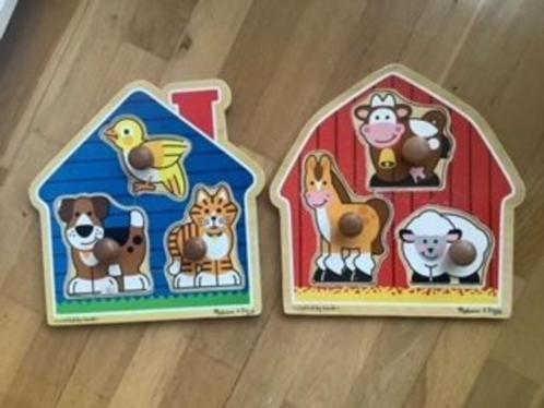 Melissa & Doug boerderijpuzzels insteekpuzzels kinderpuzzels, Kinderen en Baby's, Speelgoed | Kinderpuzzels, Zo goed als nieuw