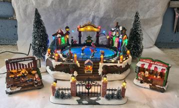 Kerst set 6 schaatsbaan met muziek beschikbaar voor biedingen