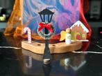 Houten jaarring steker lantarenpaal met kerstkrans, Ophalen of Verzenden