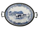Antiek gaaf dienblad Delfts Blauw hand painted, Antiek en Kunst, Ophalen of Verzenden