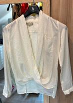 Off white satijnen overslag blouse Josh V, Ophalen of Verzenden, Zo goed als nieuw, Maat 38/40 (M), Wit
