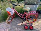 Roze loekie kinderfiets meisjes 16 inch met puky vlag, Ophalen, Zijwieltjes, Loekie, 16 tot 20 inch