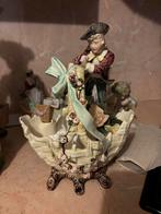Antiek Porseleinen Mandje met Figuur, Antiek en Kunst, Antiek | Keramiek en Aardewerk, Ophalen of Verzenden