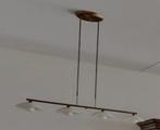 Mooie 4-pits hanglamp met melkglas, Huis en Inrichting, Lampen | Hanglampen, Ophalen, Gebruikt, Metaal