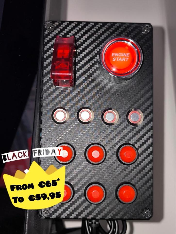 SimCrafted Buttonbox + Tafelklem, Computers en Software, Joysticks, Nieuw, Ophalen of Verzenden