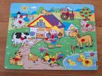 Houten Boerderij Puzzel met Dieren, Ophalen of Verzenden, Minder dan 10 stukjes, Gebruikt, Van hout