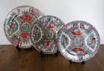 3 oude Chinese famille rose borden, Ophalen of Verzenden