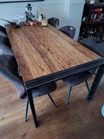 Industriële eettafel en salontafel., Ophalen, 50 tot 100 cm, Zo goed als nieuw, Vijf personen of meer