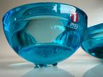 2 Iittala Ballo Glas Turquoise Waxinehouder A. Hakatie, Ophalen of Verzenden, Zo goed als nieuw, Kandelaar