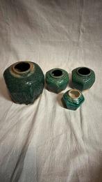 Antieke chinese gemberpotten 4 stuks verschillende maten, Overige kleuren, Aardewerk of Porselein, Ophalen of Verzenden, Zo goed als nieuw