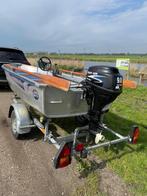 Aluminium boot  linder 355 met 9,8 PK viertakt motor, Watersport en Boten, Ophalen, Tot 10 pk, Aluminium, Zo goed als nieuw