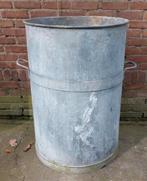 Oude xxl vintage zinken kuip orangerie olijf vijg zinken bak, Tuin en Terras, Bloembakken en Plantenbakken, Gebruikt, Rond, Ophalen of Verzenden