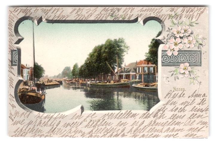 Assen, de Vaart, Verzamelen, Ansichtkaarten | Nederland, Gelopen, Drenthe, Voor 1920, Verzenden