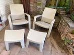 Tuinset 2 personen grijs, Kunststof, Zo goed als nieuw, Tuinset, Hocker
