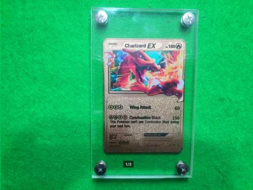 Charizard EX Goud - Pokémon kaart (Onofficiëel, deco), Hobby en Vrije tijd, Verzamelkaartspellen | Pokémon, Zo goed als nieuw