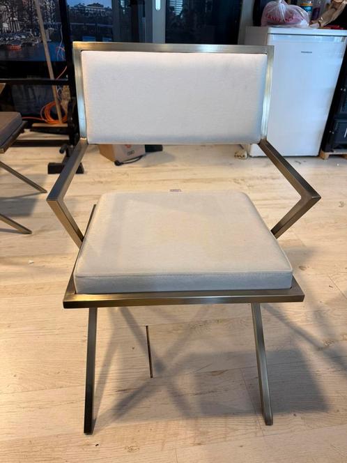 Luxe eetkamerstoel – teddy stof met goud frame, Huis en Inrichting, Stoelen, Nieuw, Eén, Stof, Overige kleuren, Ophalen of Verzenden