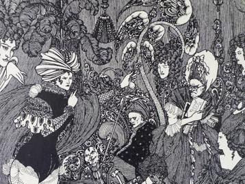 Aubrey Beardsley - Blokdruk 1901, Originele prent, Burlesque beschikbaar voor biedingen