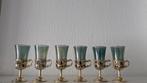 Gekleurde Vintage glaasjes zilverkleurig houder kitsch, Verzamelen, Glas en Borrelglaasjes, Ophalen of Verzenden, Borrel- of Shotglas