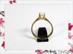 16158 Gouden 14K Solitaire Ring met Zirkonia, Sieraden, Tassen en Uiterlijk, Ringen, Ophalen of Verzenden, Zo goed als nieuw, 17 tot 18
