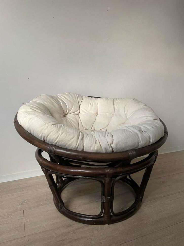 Rotan Papasan Stoel Ø80cm - Zo Goed Als Nieuw!, Huis en Inrichting, Stoelen, Zo goed als nieuw, Eén, Riet of Rotan, Bruin, Ophalen