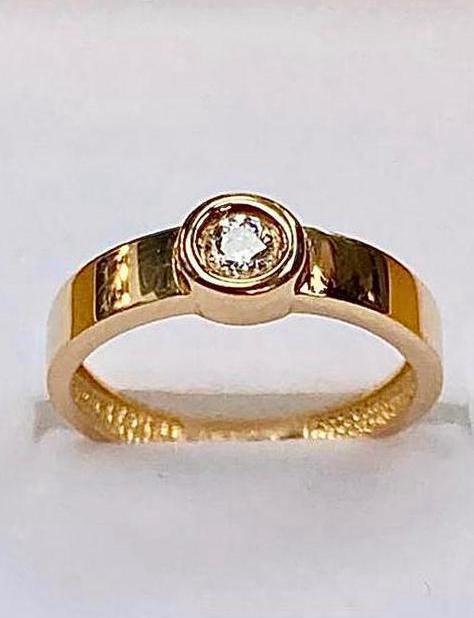 Gouden Ring 14k, Sieraden, Tassen en Uiterlijk, Ringen, Nieuw, Dame of Heer, Kleiner dan 17, Goud, Goud, Met edelsteen, Ophalen of Verzenden