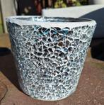 Bloempot met spiegelglas licht grijs, Overige kleuren, Ophalen of Verzenden, Minder dan 50 cm, Glas