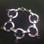 Gehamerde aluminium armband, Sieraden, Tassen en Uiterlijk, Armbanden, Ophalen of Verzenden, Gebruikt, Zilver, Overige materialen