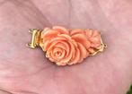Koraal bloem roos 18k gouden exclusief slot bloedkoraal, Sieraden, Tassen en Uiterlijk, Antieke sieraden, Ophalen of Verzenden