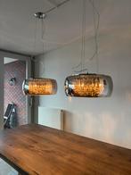 2 Design Hanglampen Spiegelglas & Kristal - Dimbaar, Huis en Inrichting, Lampen | Hanglampen, Ophalen, Modern Industrieel Landelijk Rustiek Robuust