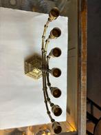 Antieke messing menora – 19e / vroege 20e eeuw – Judaïca., Ophalen of Verzenden, Koper of Brons