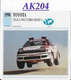 Ak204 autokaart toyota celica 4wd turbo groep 4 ( 1990 ), Ophalen of Verzenden, Zo goed als nieuw, Auto's