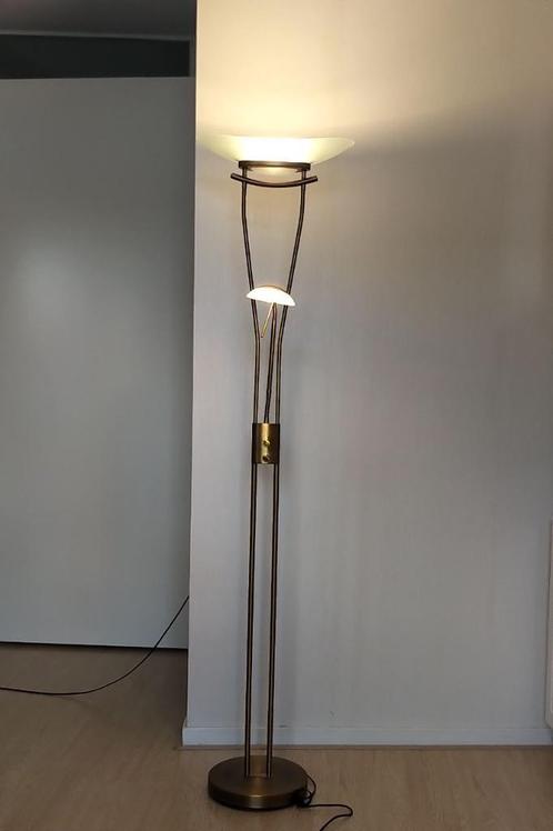 QAZQA lexus - Moderne Staande LED Lamp+Dimmer klassiek brons, Huis en Inrichting, Lampen | Vloerlampen, Zo goed als nieuw, 150 tot 200 cm