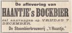 Reclame 1894 Brouwerij 't Haantje Amsterdam - Bier Bockbier, Verzamelen, Overige merken, Overige typen, Gebruikt, Ophalen of Verzenden