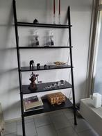 Design open kast in zwart hout met metaal, Ophalen, Zo goed als nieuw