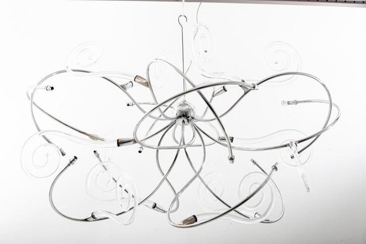 Maroeska Metz Polvo Design Krulhanglamp, Huis en Inrichting, Lampen | Kroonluchters, Zo goed als nieuw, Glas, Metaal, Ophalen