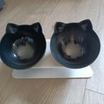 Katten bakje verhoogd dubbel z.g.a.n., Dieren en Toebehoren, Ophalen of Verzenden, Ergonomisch, Zo goed als nieuw