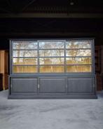 Prachtige grote zwarte winkelkast | Oude Winkelvitrine #2390, Niet ingevuld, 200 cm of meer, Niet ingevuld, Ophalen of Verzenden