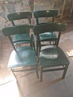 4 retro houten stoeltjes, Huis en Inrichting, Stoelen, Ophalen, Gebruikt, Bruin, Twee