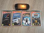 PSP met 4 spellen, Spelcomputers en Games, Spelcomputers | Sony PSP, Ophalen of Verzenden, Zo goed als nieuw, PSP
