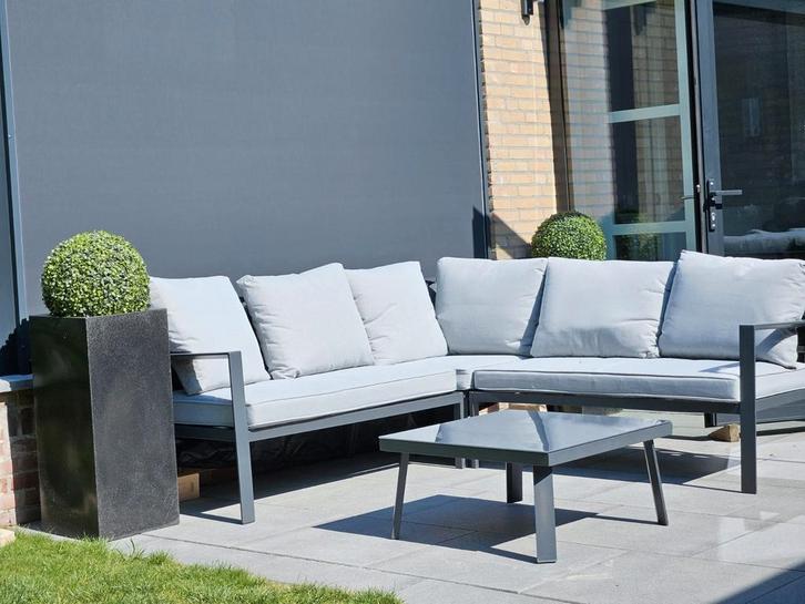 Loungeset antraciet, Tuin en Terras, Tuinsets en Loungesets, Zo goed als nieuw, Aluminium, Ophalen of Verzenden